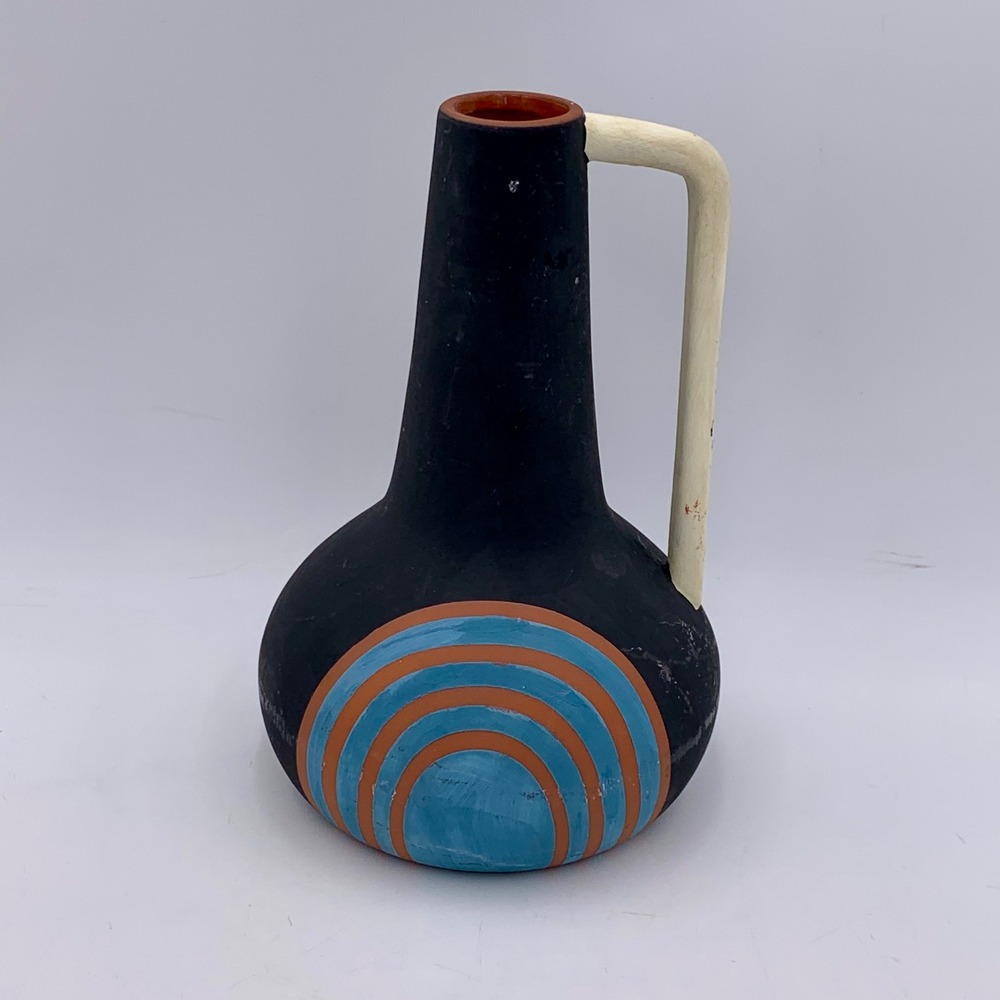 Ziczamla Matte Terracotta‎ Vase Handcrafted Chalkboard Finish MCM Style Rusty